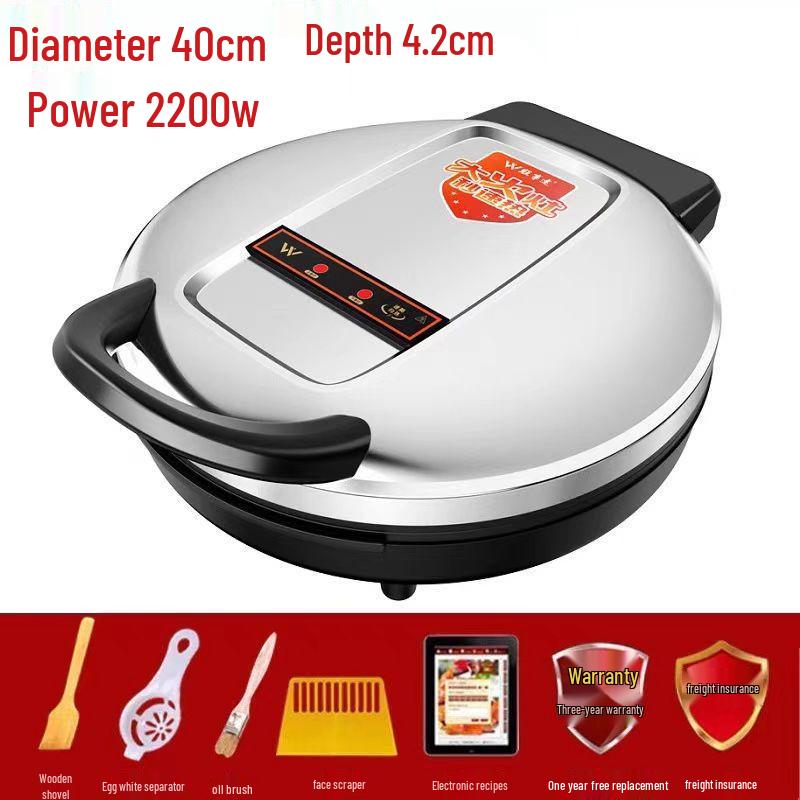 40CM Large Electric Griddle: Double-Sided Non-Stick Crepe & Pancake Pan for Home or Commercial Use
