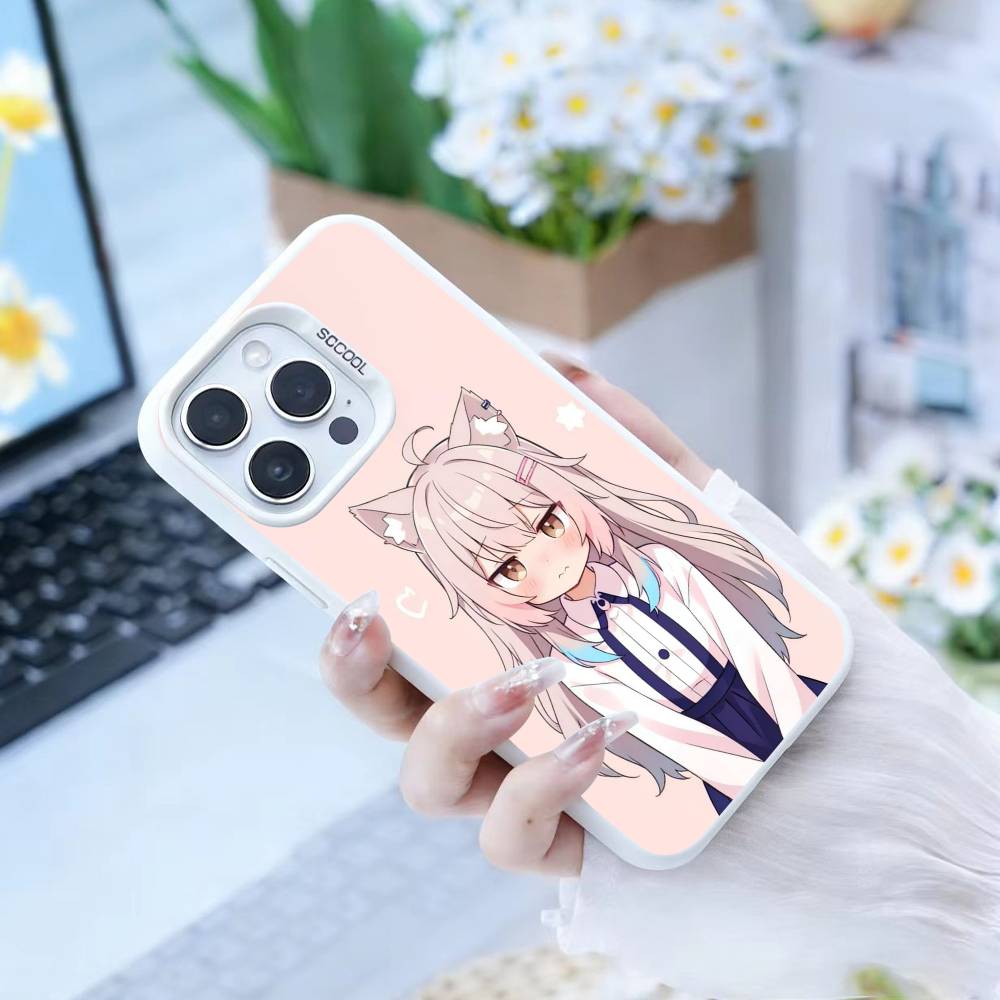 Kawaii Style Kitsune Phone Case For IPhone 16 17 15 14 12 13 Pro Max Black Color Shockproof Cover
