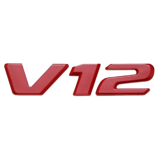 3d Chrome Black V12 Logo Letters Car Fender Emblem For Mercedes Benz Coil W220 CL 500 CL600 S600 V12 Badge Sticker Accessories