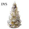 Xmas Tabletop Figurine Resin Christmas Tree Figurine, Crystal Desktop Ornament, Creative Gift Miniature Holiday Decoration for Home Office,