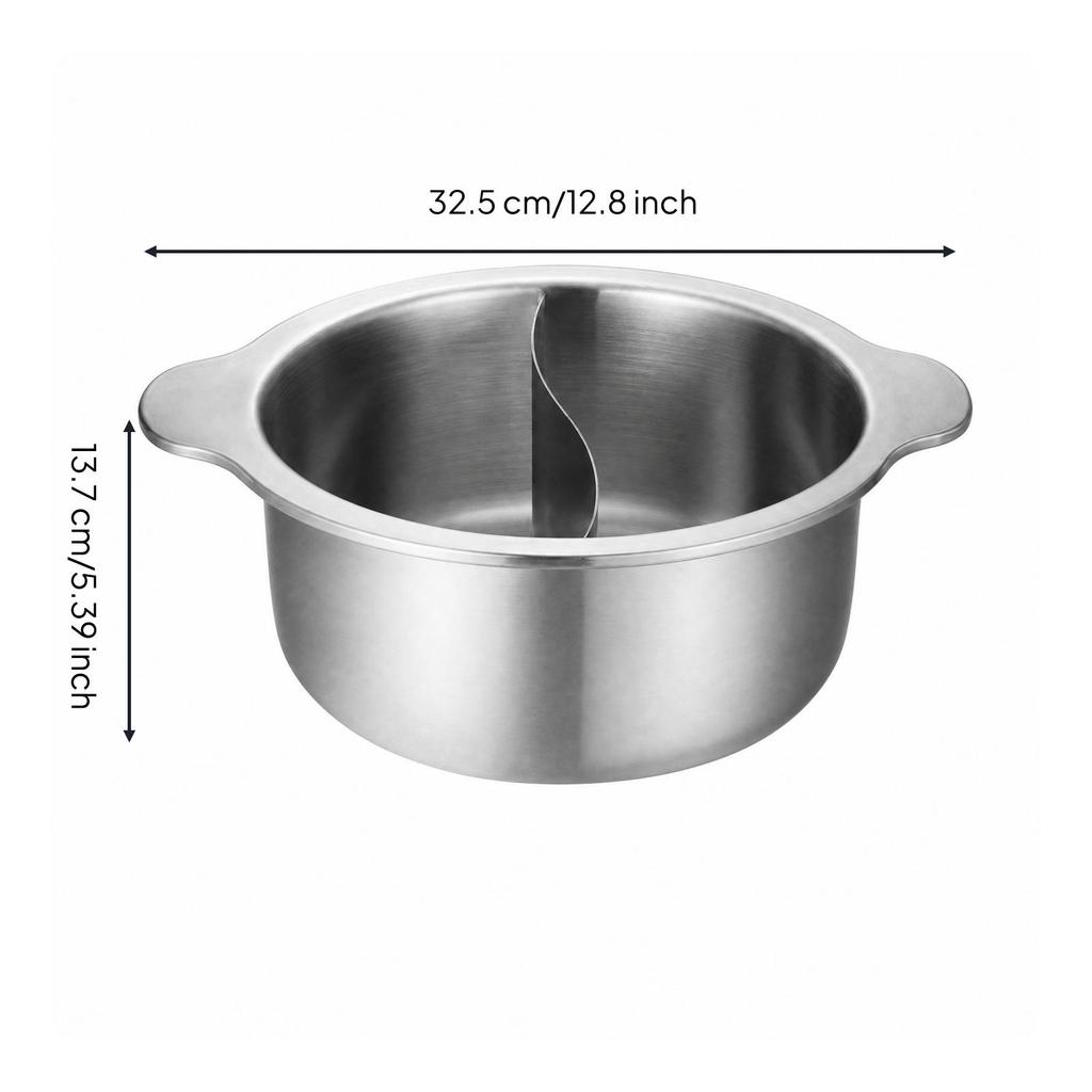 Pot with Divider Thickened Hotpot Basin Two-flavorFlavor