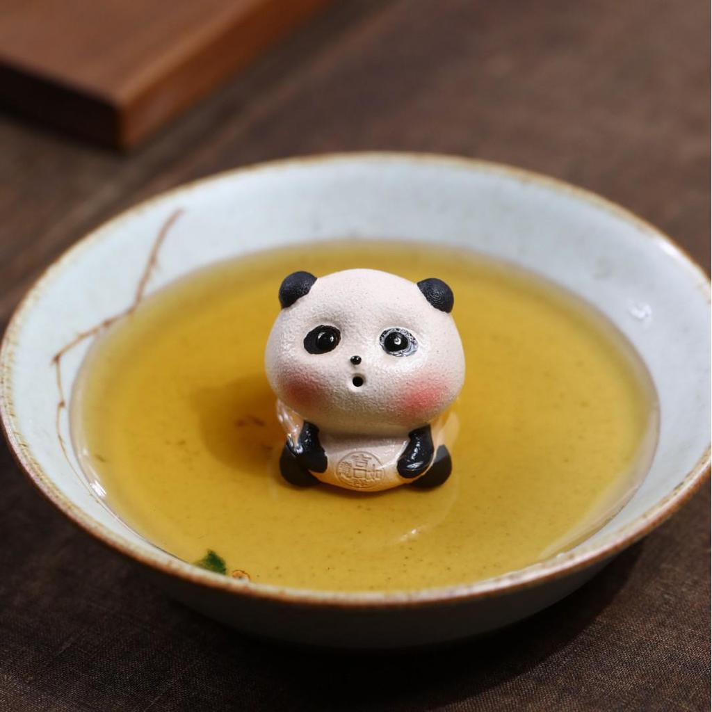 Exquisite Handmade Yixing Zisha Panda Tea Pet Incense Holder - Gongfu Tea Tray Ornament for Decoration