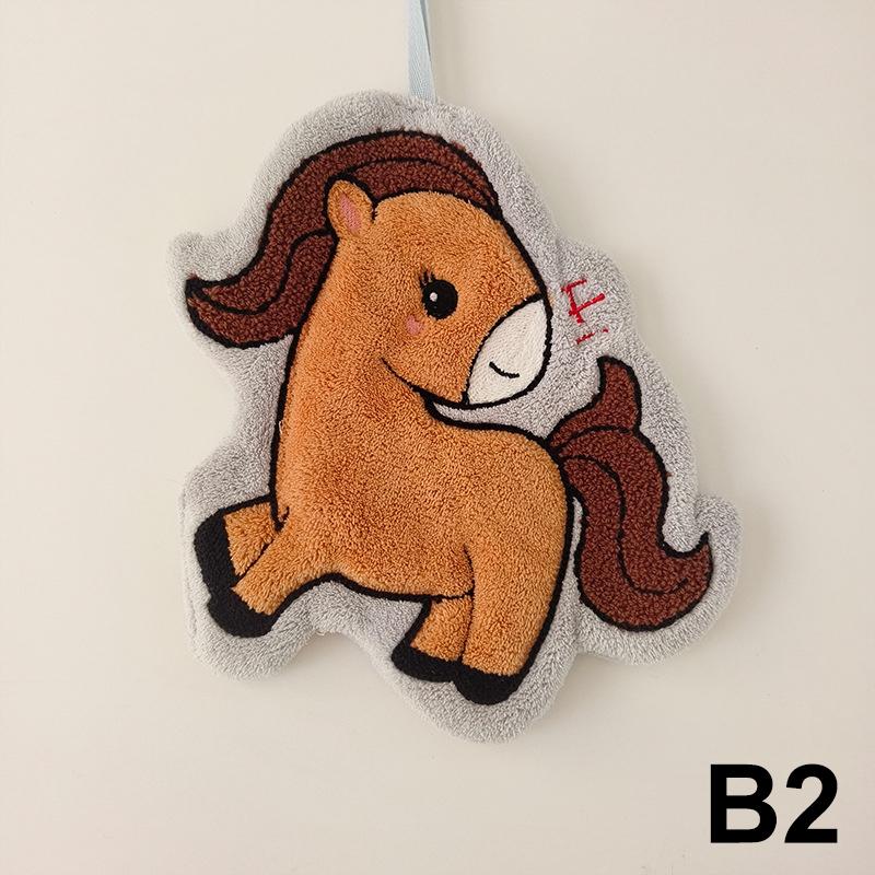 Cartoon Cute Pony Hand Towel Coral Fleece Home Kitchen Wipes Horse Thickened Hanging Absorbent Towels For Bathroom Home Decor