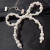 Chic Bowknot Necklace featuring Pendant Elegant Pearls Choker Jewelry Adornment