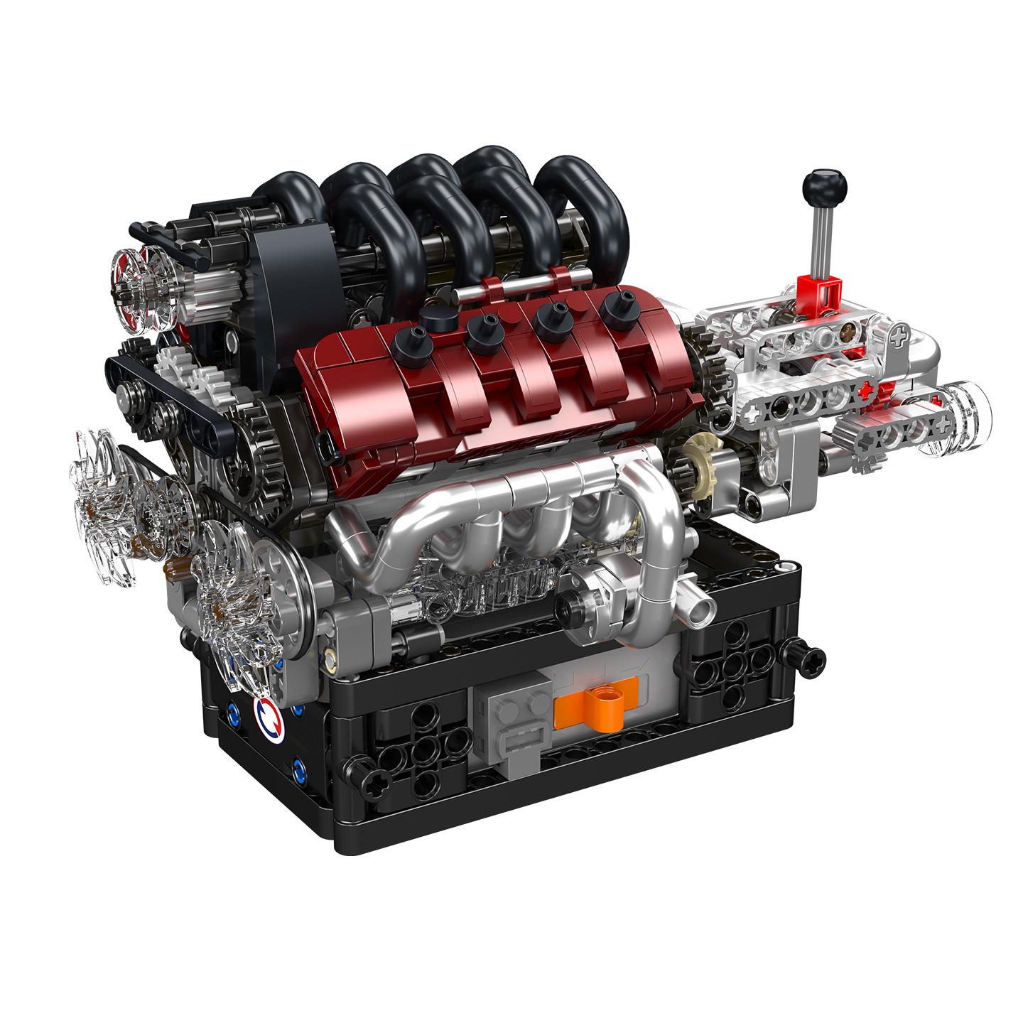Модель двигателя Maserati V8 из строительных блоков - Образовательная сборная игрушка