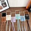 Leather Crossbody Lanyard Rope Phone Case for Samsung Galaxy Z Flip 3 4 5 6 7 Flip7 FE ZFlip7 Flip6 Shockproof Protective Cover