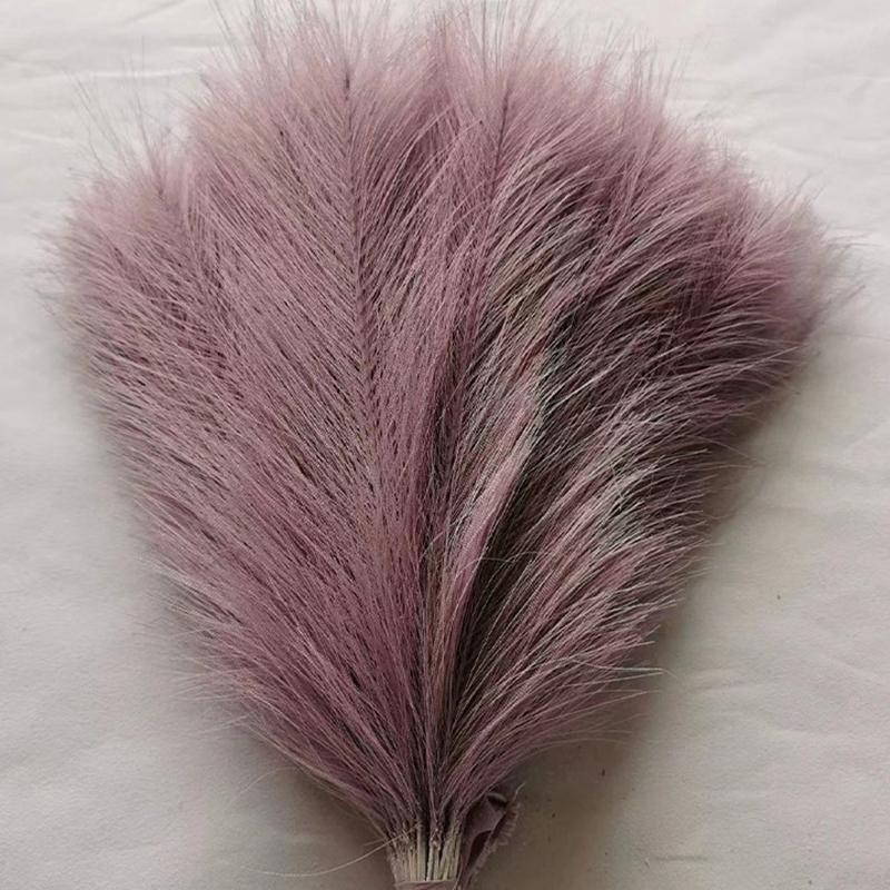 5pcs 42cm Artificial Pampas Grass Simulation Feather Wedding Props, Reed Hair Boho Home Decoration