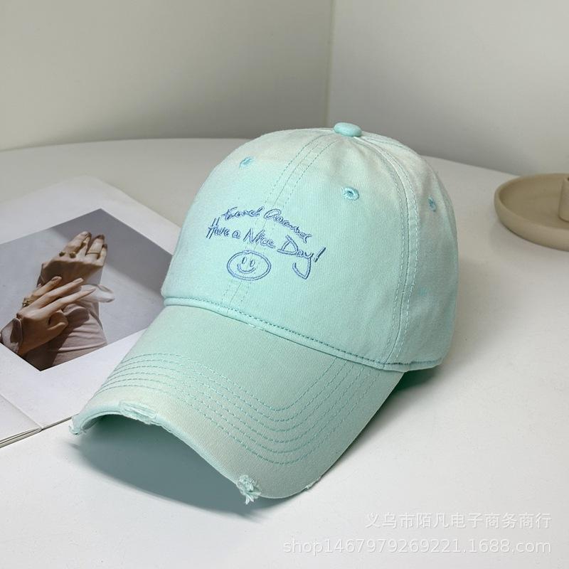 Letter Embroidered Baseball Cap Children's Summer Versatile Simple Sun Hat Showing Face Small Holes Peaked Cap Men