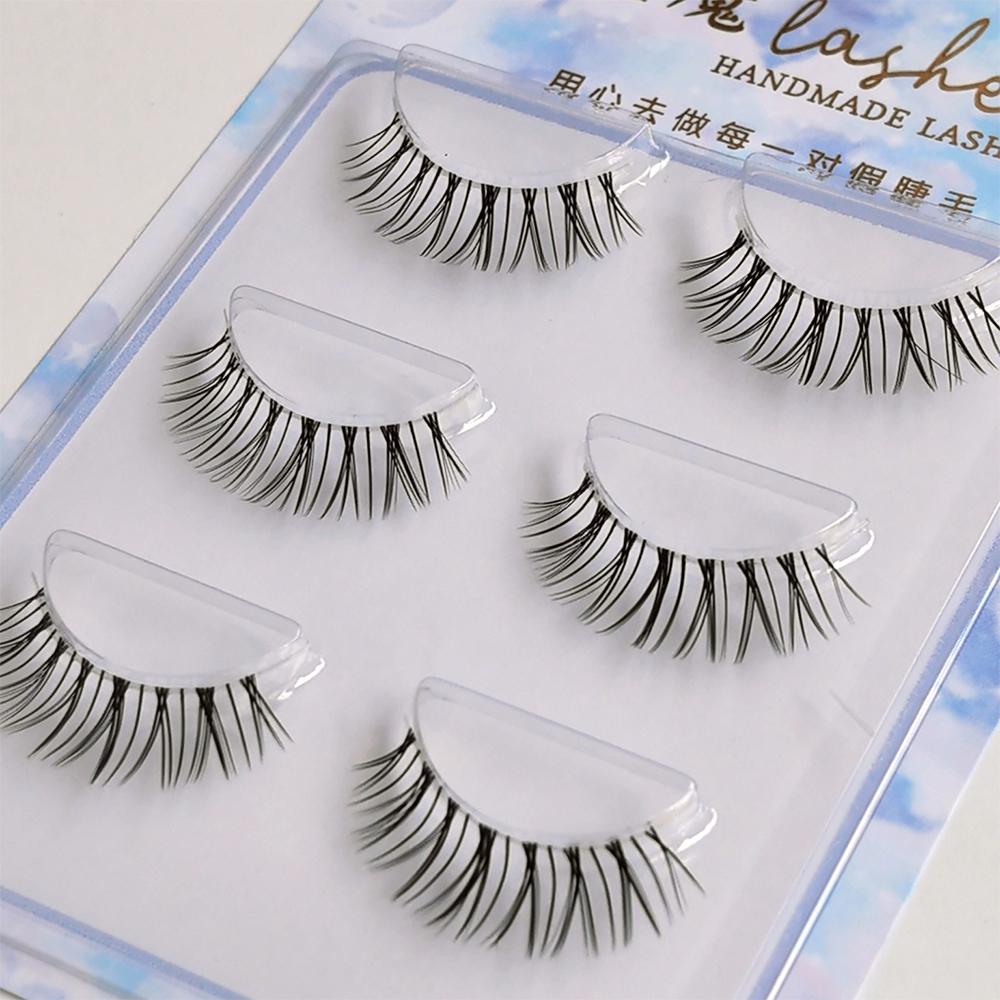 Fluffy Thick Cat Eye Eyelashes Natural Fake Lashes Handmade False Eyelash  Women's Beauty