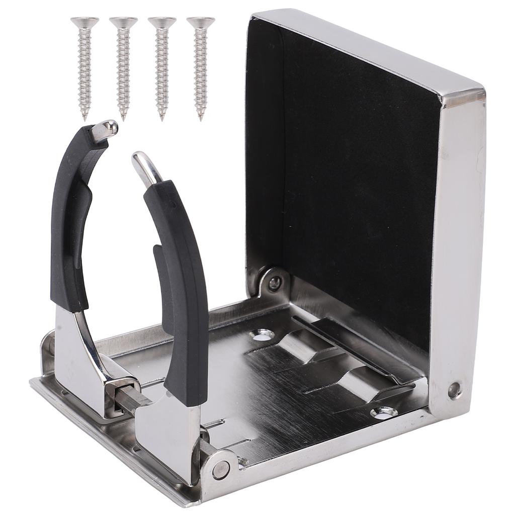 Stainless Steel Folding Drink Holder with Mount Screws Universal Cup Holders for Marine Boat