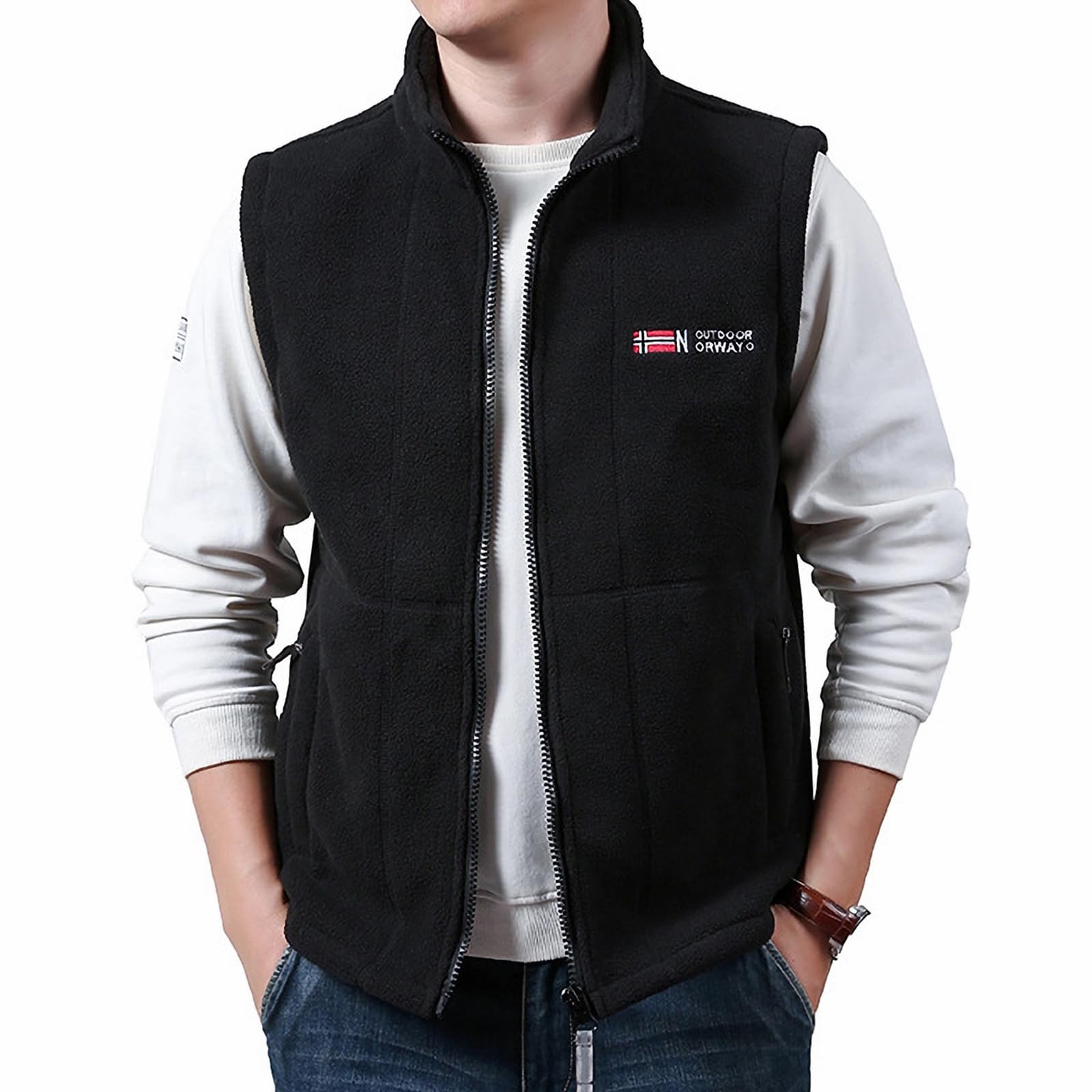 

Мужской жилет Manatsulife Polar Fleece для холодной погоды MJ9839, Защита, Флис, Теплый, Для походов, Рыбалки, Утепленный, Для улицы, Одежда для осени/зимы, чёрный