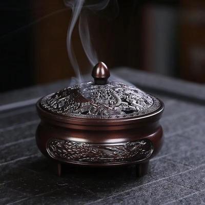 1 buc Arzător de tămâie mic cu trei picioare, cu vârf de deget Dragon Phoenix, decor creativ din aliaj, arzător de aromaterapie