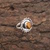 Yellow Tiger Eye Gemstone Statement Sisters Day Unique Boho Ring Sterling Silver RR-49-25