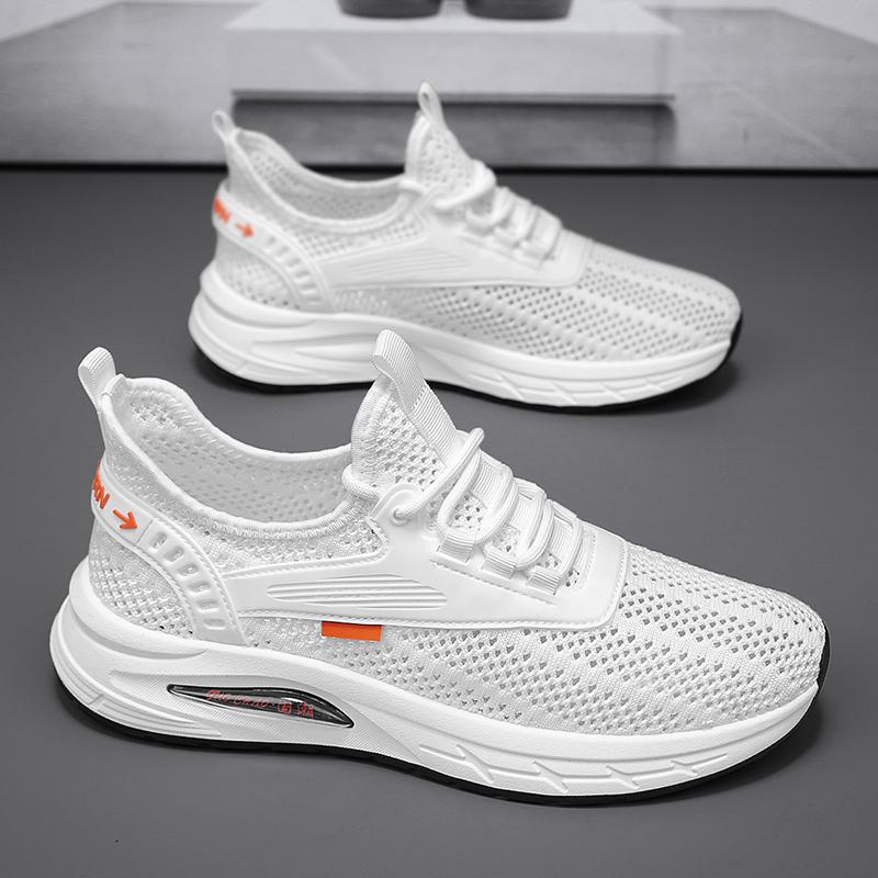 

Summer breathable mesh casual shoes hollow comfortable lightweight sports shoes running trendy shoes 44 білий