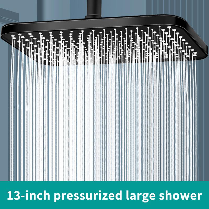 1Pc High Pressure Rainfall Shower Head, Luxury Bathroom Showerhead, Adjustable Angles, Anti-Clogging Silicone Nozzles, Water Sav