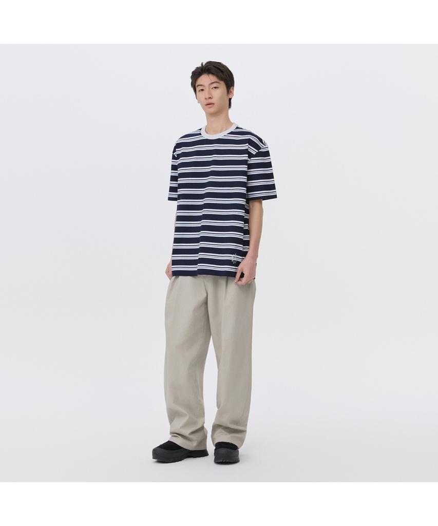 Keoseuuteommellou Navy Striped T-Shirt Cwtam26423Nyd