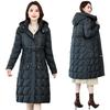 Cold-proof casual down cotton jacket, over-the-knee cotton jacket, women's long padded jacket, winter new thickened slim Korean version