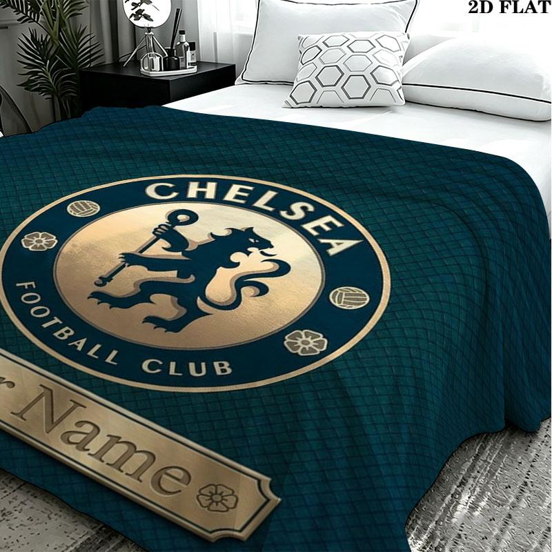 1PC Chelsea F Custom Name Patterned Flannel Blanket Suitable For All Seasons for Home Decor Warmth and Comfort Gifts Holiday Present
