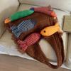 Large Capacity Knitted Tote Bag Casual Boho Shoulder Bags Fish Pattern Woven Bag  Gift Idea