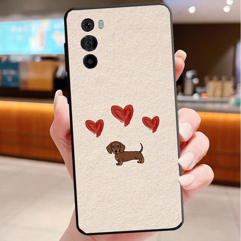 Phone Case For Motorola Edge 60 50 40 Pro 60 50 40 30 Ultra Neo Fusion Moto G Stylus G Cute Cartoon Dachshund Dog