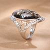 Fashion Elegant Oval White Natural Shell Big Stone Rings
