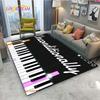 Alfombra de Vinilo con Notas Musicales Negras Vintage para Decoración de Sala de Estar Dormitorio Alfombras de Área Cocina Felpudos Antideslizantes Alfombra Regalo de Cumpleaños