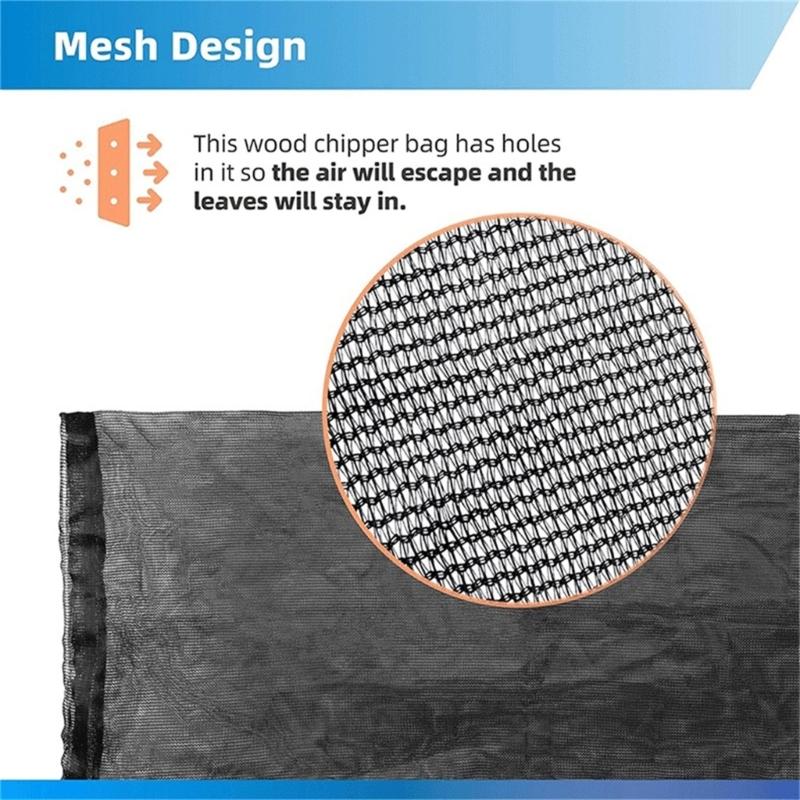 Wood Chipper Collection Bag Reusable Lawn Cleaner Bag Leaf Shredders Chip Machine Bag for Wood Slicers Splitters Enduring