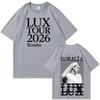 KOSZULKA ROSALIA LUX tour 2026 ROSAIA Taka Sama Jak Na Oficjalnej Stronie Wysokiej Jakości Koszulka Bawełniana Oversize Harajuku Okrągły Dekolt TEES