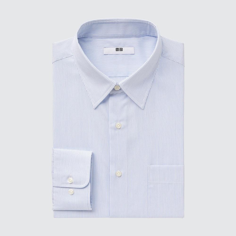 

Рубашка UNIQLO JAPAN Fine Cross Stripe, обычный цвет, с длинным рукавом