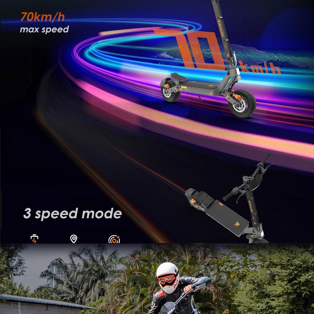 Electric Scooter Adult Kukirin G4 2400W Motor Top Speed 70Km/h Foldable Electric Scooter 60V 20AH Max Range 75Km Load 120Kg