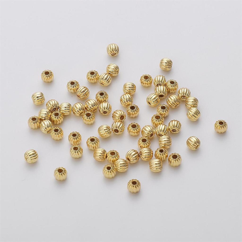 Copper Pumpkin Patterned Lantern Beads For DIY Jewelry Making Craft Accessories