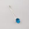 Swiss Blue Topaz Gemstone 925 Sterling Silver Handmade Jewelry Pretty Pendant 1.79" For Wedding Gift PP-69-6