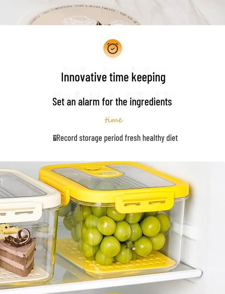 Airtight Transparent Food-Grade PET Refrigerator Organizer - Large Capacity