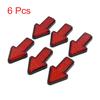 Uxcell 2/6pcs Red Plastic Arrow Shape Vehicle Car Reflector Reflective Plate Sticker