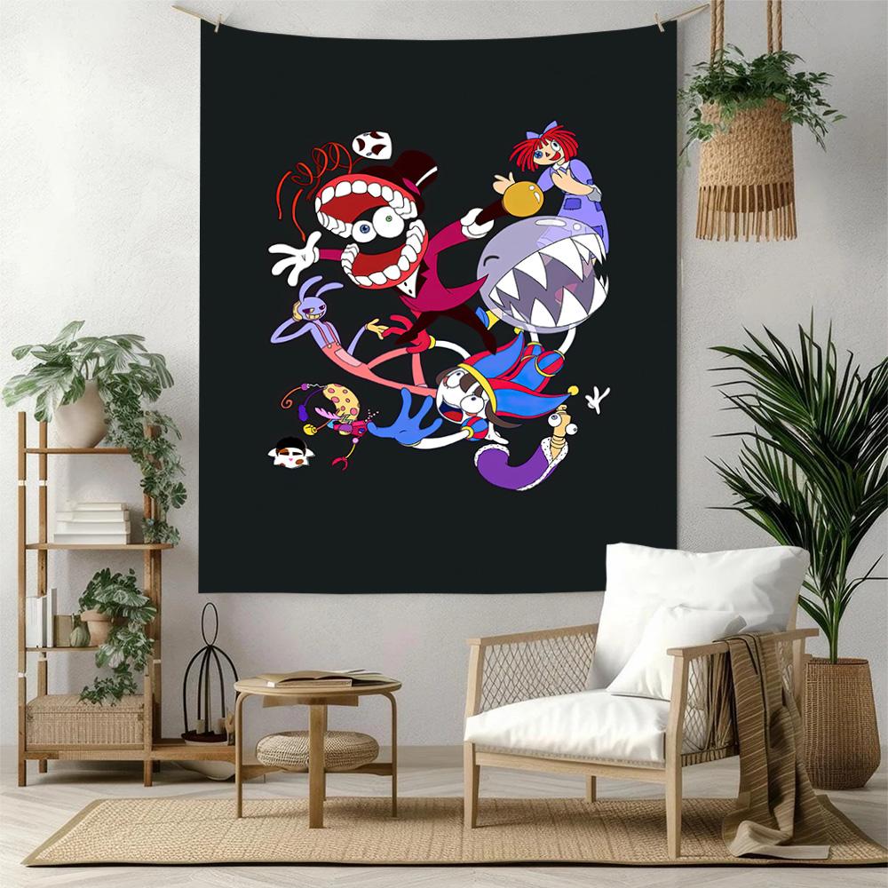 Digital Circus Wall Decor Tapestry Art For Pet Memorial Birthdaywedding Party Backdrop Family Gift