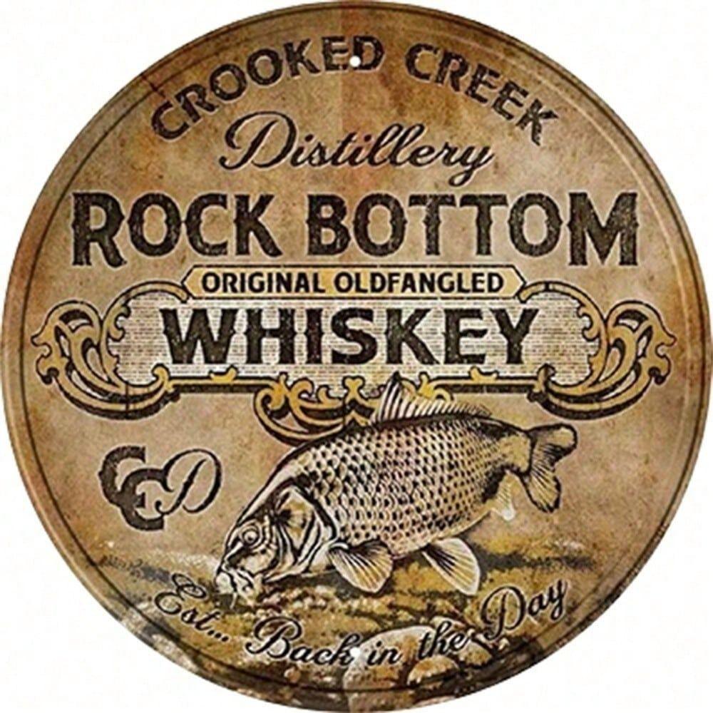 

Vintage Brewin Tin Sign Round 30cm Metal Poster Wall Art Bar Decor