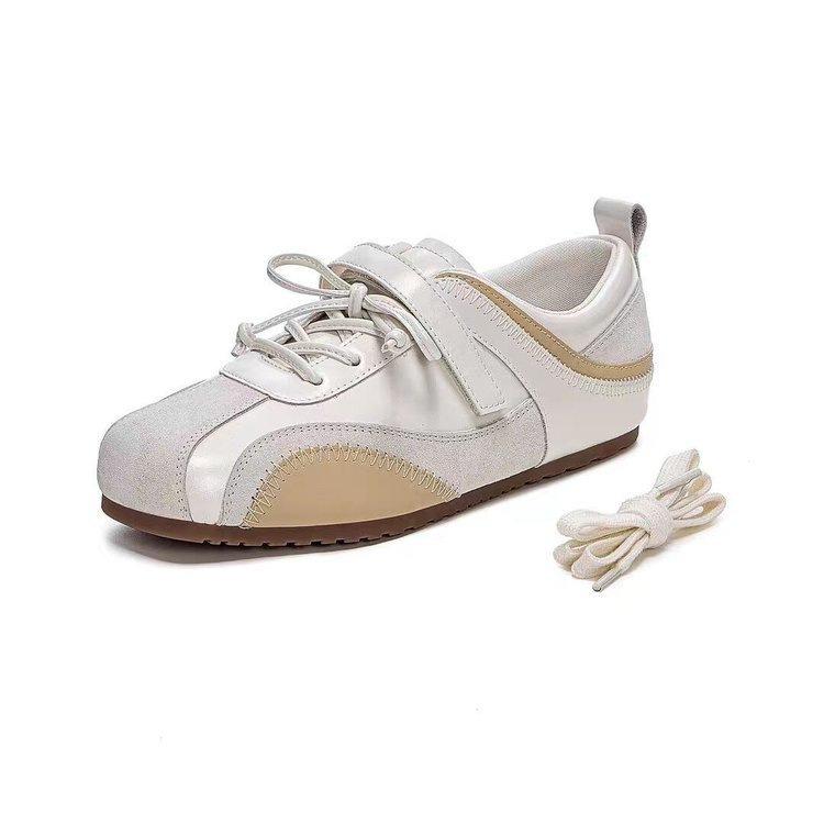 Velcro student sports little white shoes women's autumn 2025 new niche versatile casual skirt moral training shoes