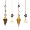 Seven-Color Crystal Resin Hexagonal Cone Pendulum Pendant