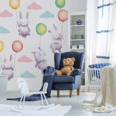 Children's Stickers Rabbits On Balloons 125x250cm