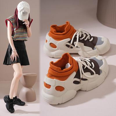 Casual Women's Sneakers Summer Dad Shoes Flying Woven Shoes Versatile Sneakers Waterproof Single Shoes