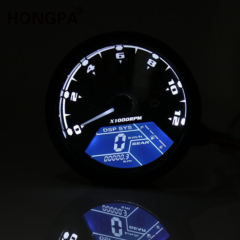 Universal Motorcycle LCD Speedometer Odometer Tachometer with Oil Gauge