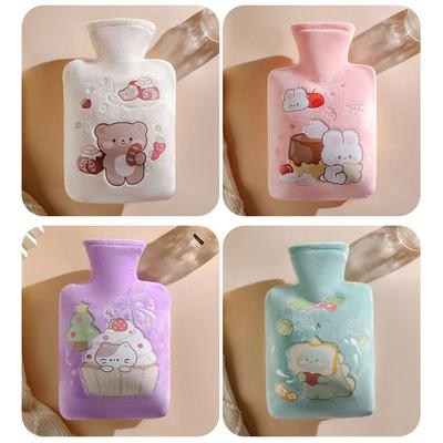 High Quality 500ml Hot Water Bottle Cartoon Pattern Cute Plush Cover Portable Removable Hand Warmer