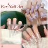 12 Grids Nail Art Decorations: Glossy Mixed Sizes 3D Pure White Semi-Circular & Full Circle Pearl Accessories