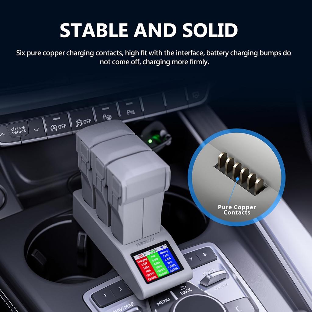 Mini 4 Pro Quick Charger 3pcs Battery Faster Charging Hub Housekeeper for DJI Mini 3 Pro Drone Accessories Charger LCD Screen