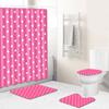 Retro Geometric Bathroom Four-Piece Waterproof Shower Curtain Bedroom Non-Slip Carpet Floor Mat Door Mat