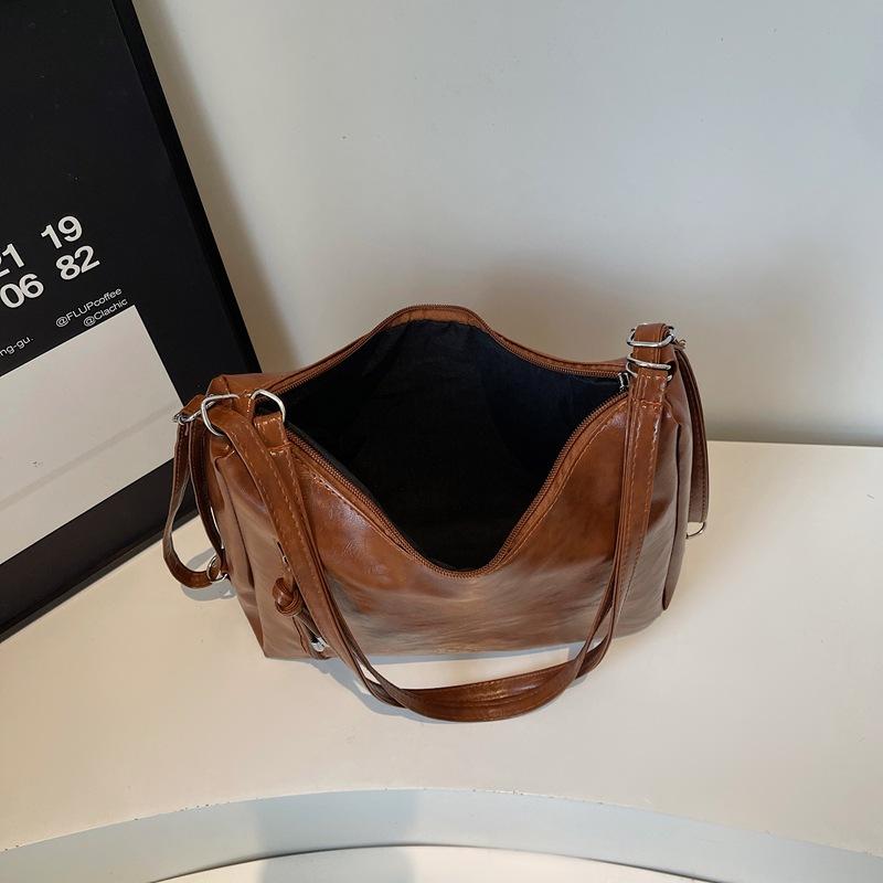 Foreign Trade Fashion Retro Large-capacity Shoulder Bag Trendy Versatile Pu Backpack Women's Casual Soft Leather Messenger Bag