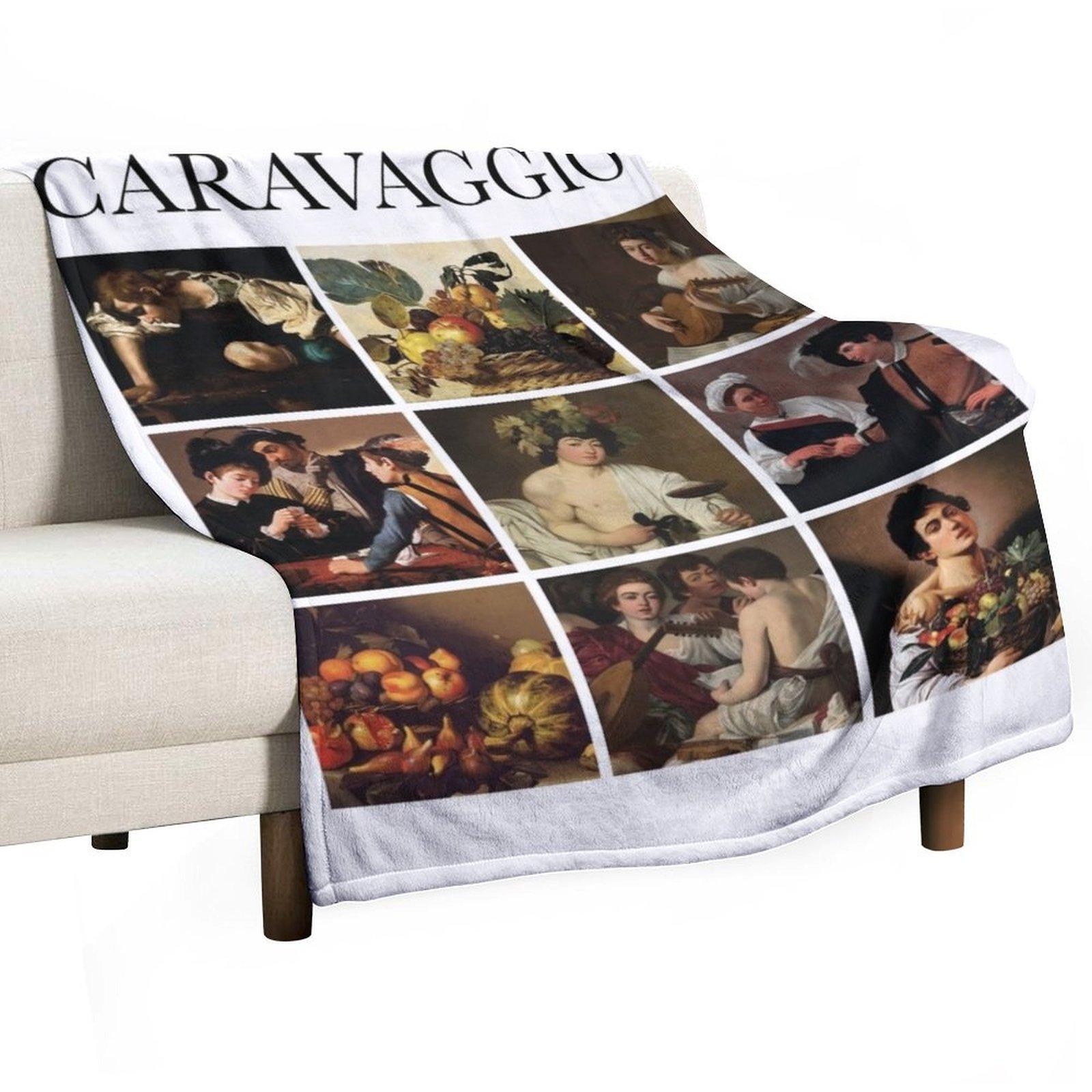 Caravaggio - Collage Throw Blanket Blankets Sofas Of Decoration For Sofa Thin Shaggy Furry Blankets 30x40in