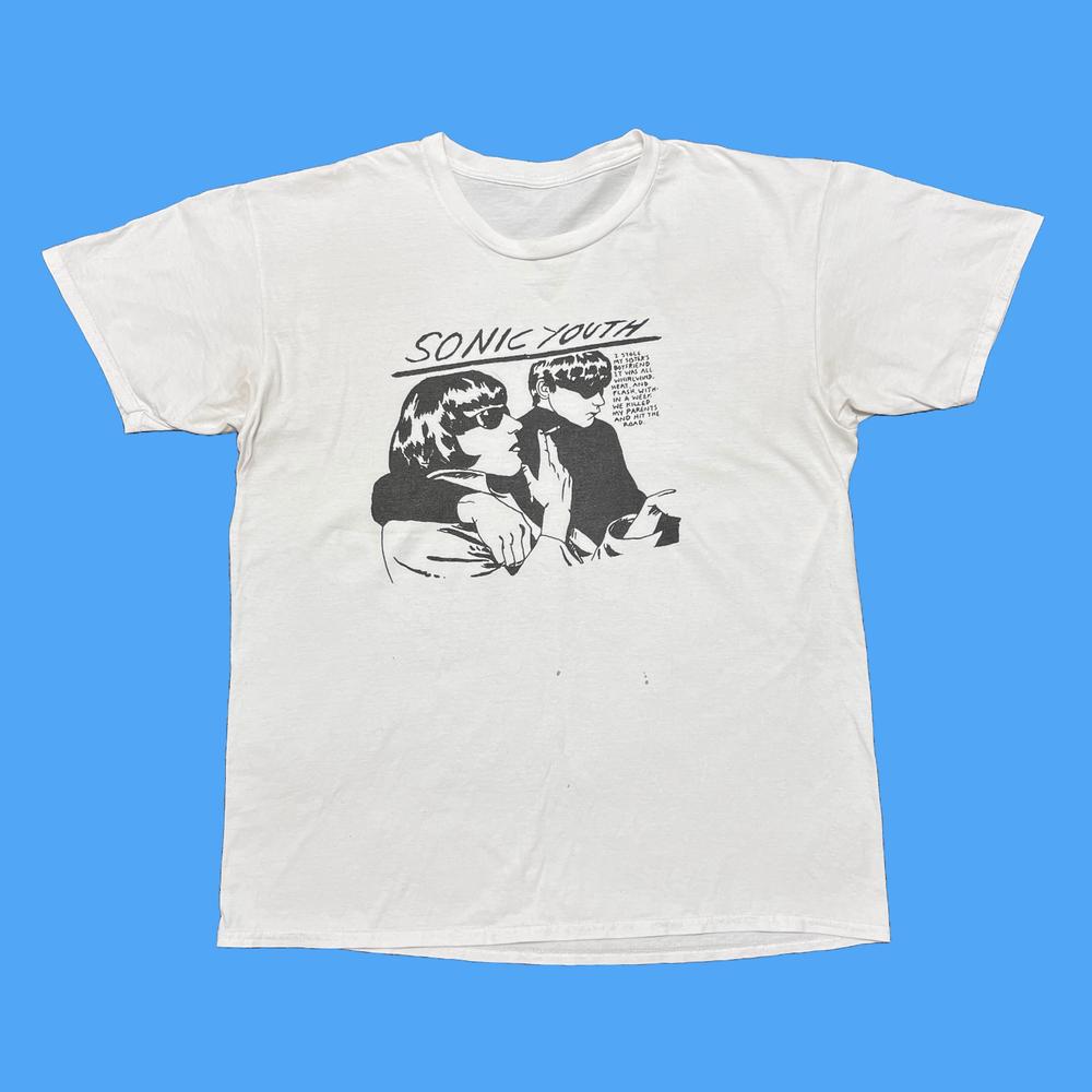 Sonic Youth Shirt White Rock Band Tee Tour Concert Butthole Surfers Nirvana 90s S