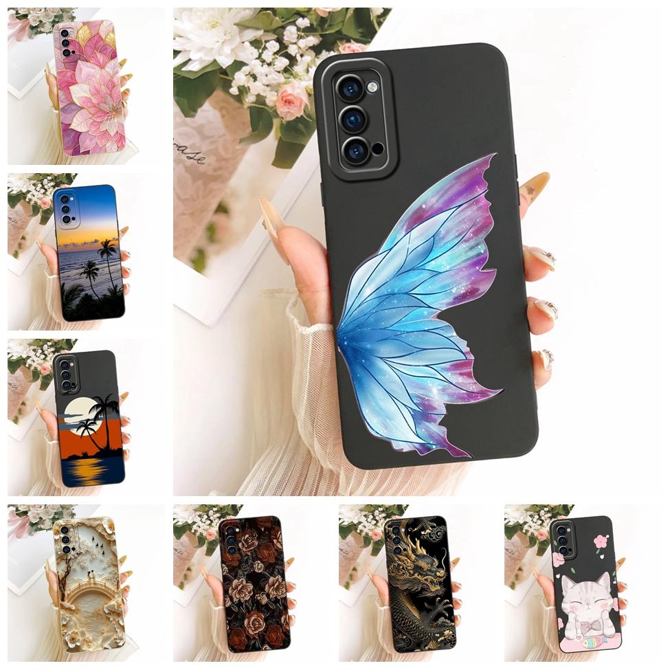 Pouzdro Pro Oppo Reno4 5G Kryt Módní Kreslené Roztomilé Vtipné Malované Silikonové Pouzdro Na Telefon Pro Oppo CPH2091 PDPM00 PDPT00