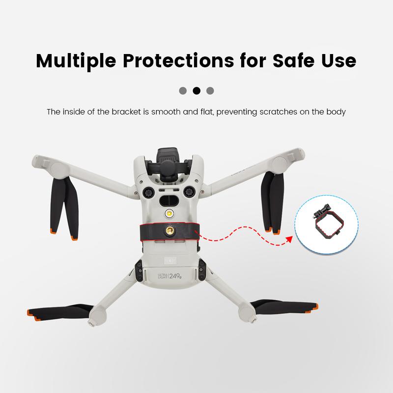 Kit de Extensão Superior para DJI Mini 4 PRO/Mini 3 PRO/Mini 3 Dron Câmera Suporte de Preenchimento Montagem para DJI Action/Gopro/Insta360 Acessórios